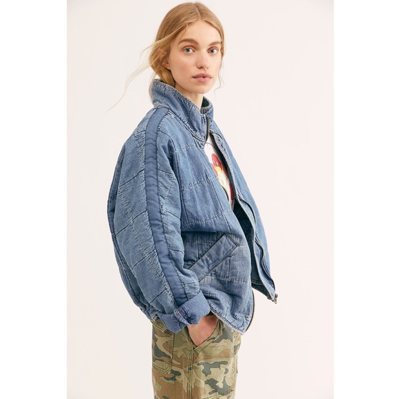 Free People Jackets & Blazers - ✨ Free people dolman quilted denim indigo jacket